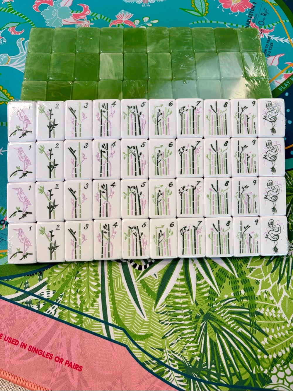 New Jade Backed Mahjong Tiles 🀄️🐉 with Dice
